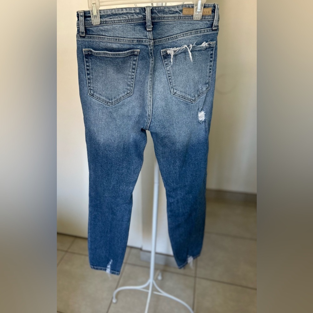 Women's Distressed Blue Jeans - Picture 2 of 6